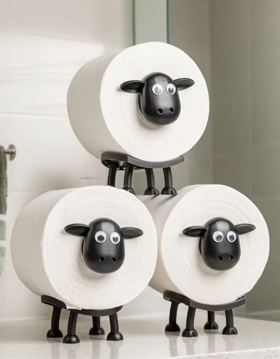 Suporte Porta Papel Higiênico Ovelha Divertido Decoração Banheiro